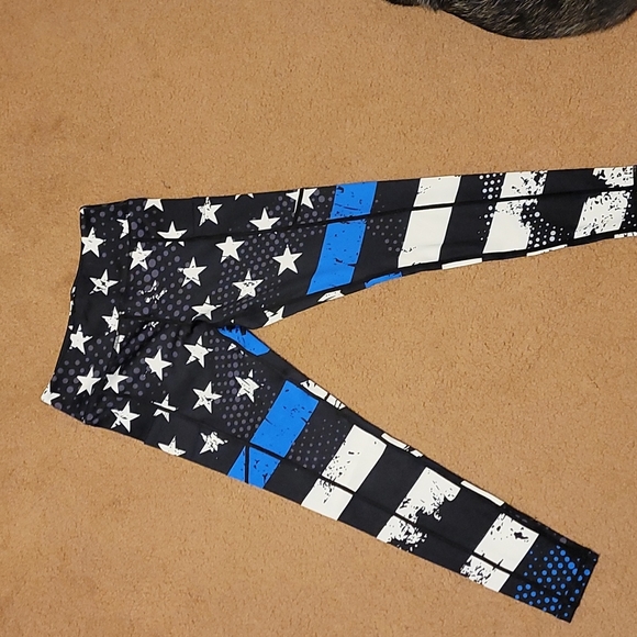 Thin Blue Line Curves & Combat Boots leggings size small - Picture 1 of 2